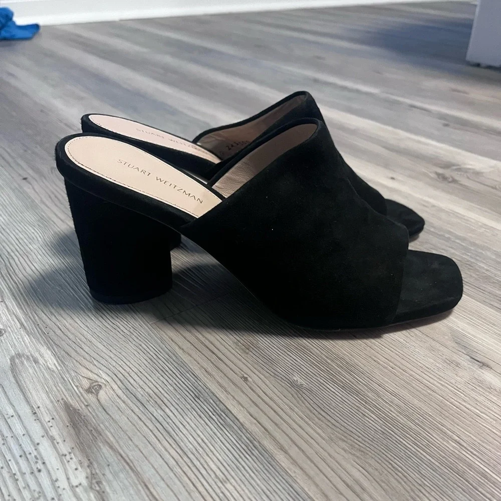 Stuart Weitzman Black Women's Heeled mule Sandals - Picture 6 of 6